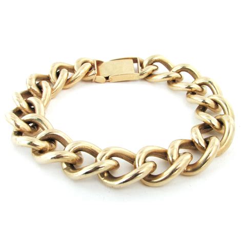 14k gold link chain bracelet